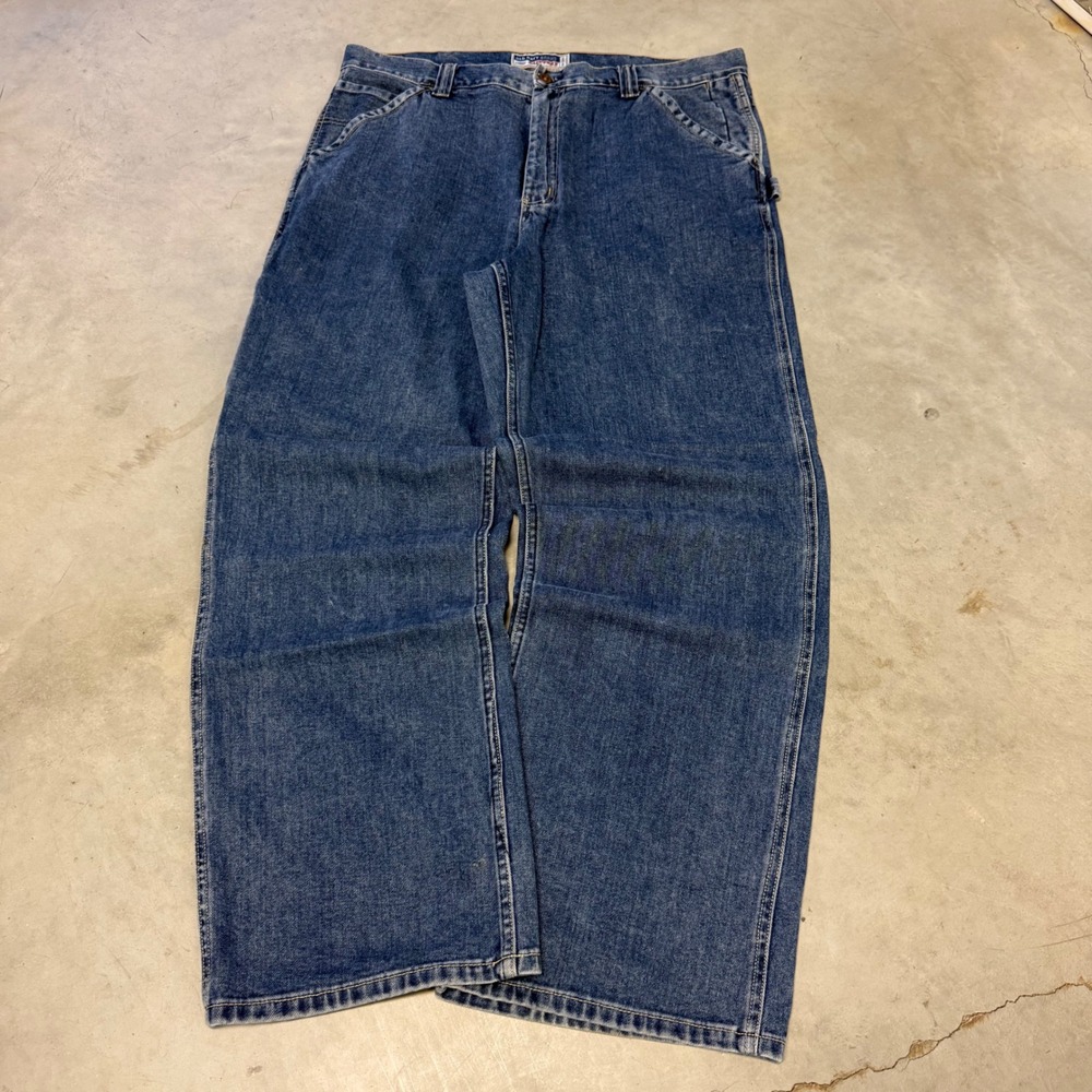 Old Navy Brand Painter's Jeans Mens 38x32 Blue Denim Carpenter Wide Leg Pants